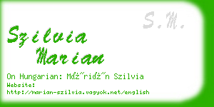 szilvia marian business card